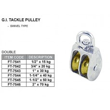 Creston FT-7542 G.I. Tackle Pulley Swivel Type (Double) Size: 3/4" x 20 kg